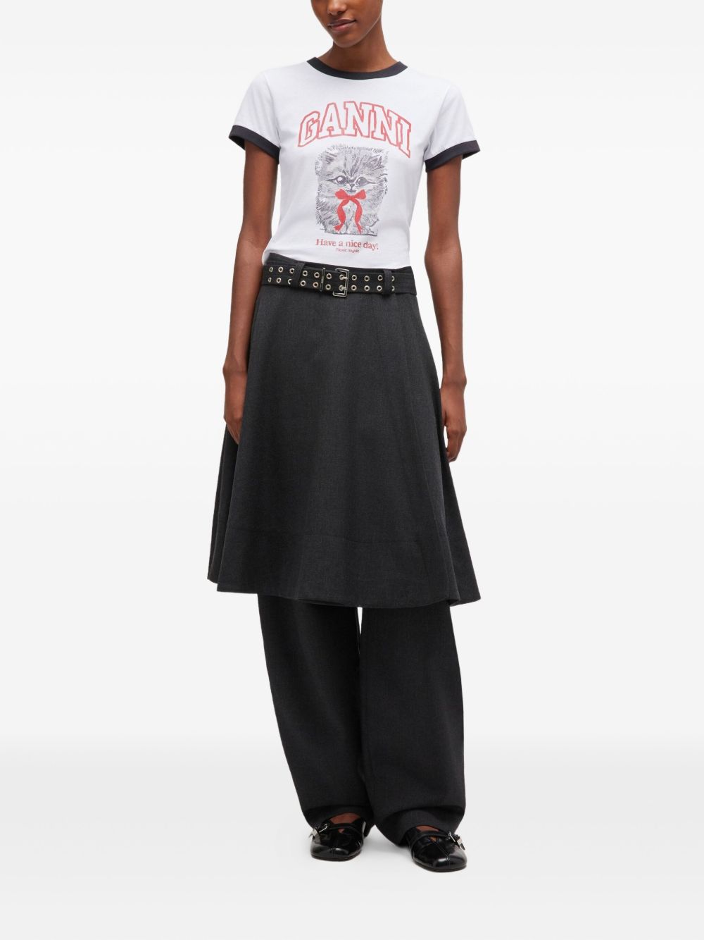 Ganni Ganni Margot Kitty organic cotton t-shirt