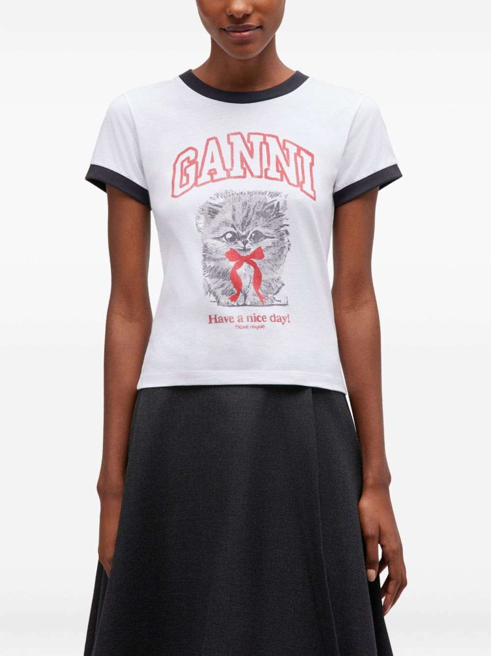 Ganni Ganni Margot Kitty organic cotton t-shirt