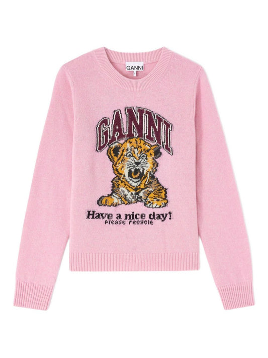 Ganni Ganni Wool crewneck sweater
