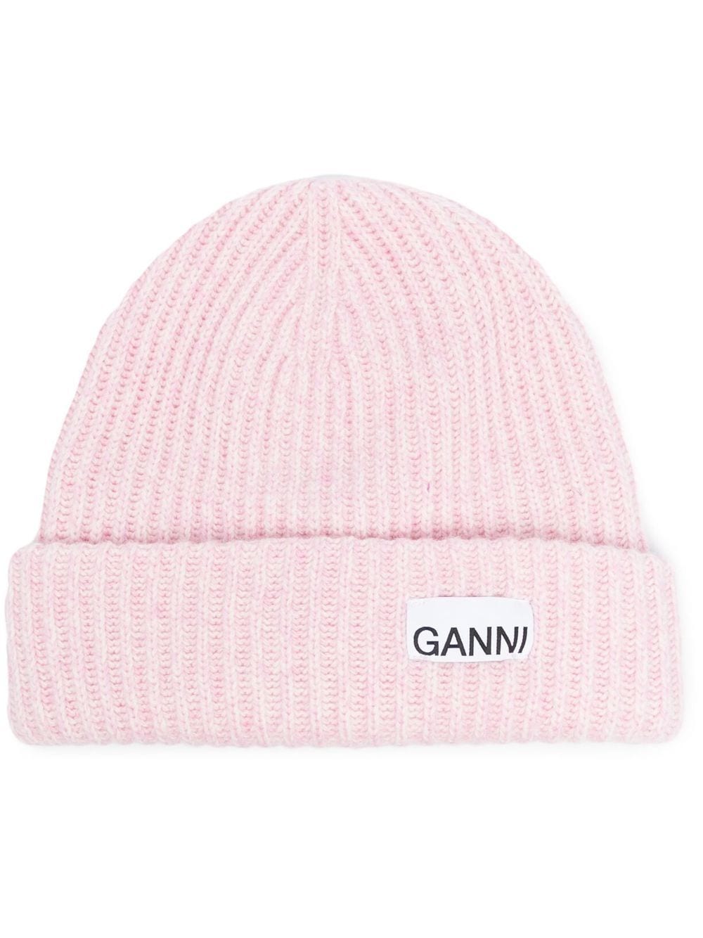 Ganni Ganni Wool Ribbed Knit Hat