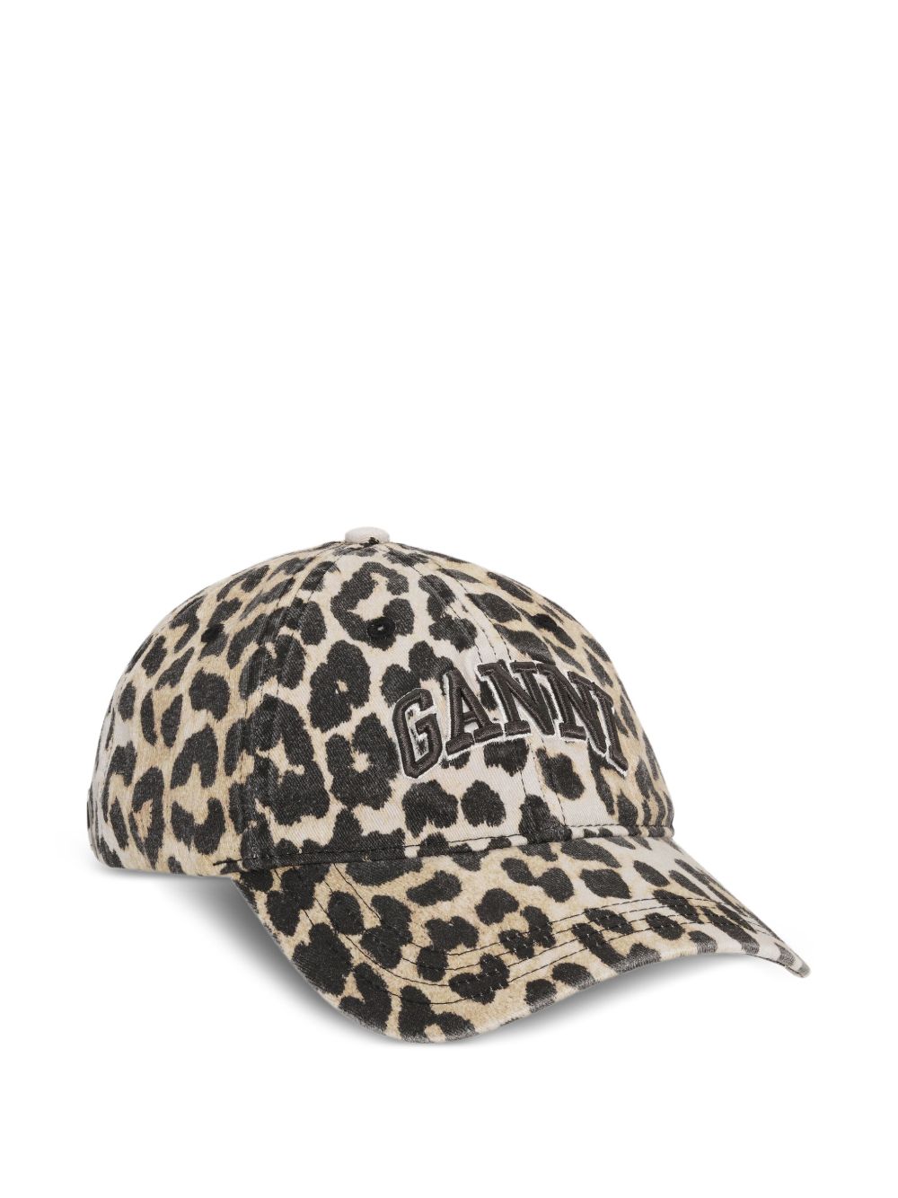 Ganni Ganni Leopard Canvas Cap