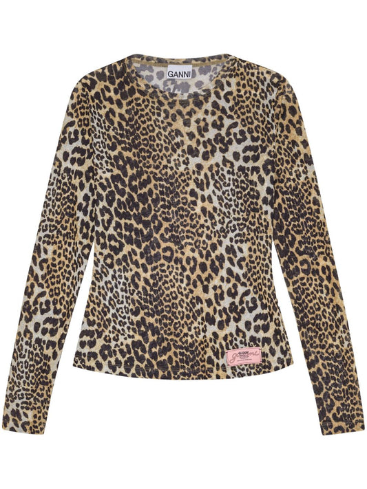 Ganni Ganni Leopard print top