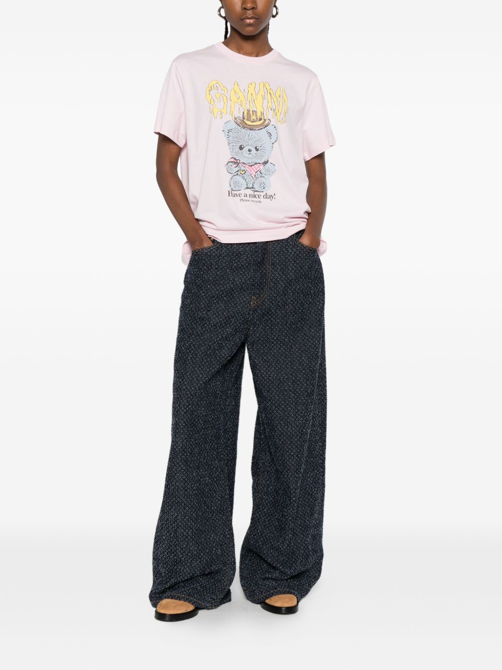 Ganni Ganni Cowboy Bear organic cotton t-shirt