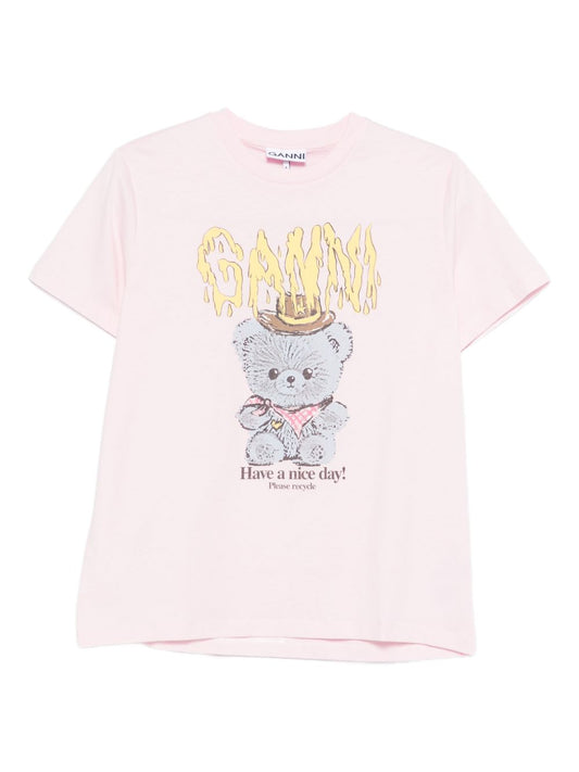 Ganni Ganni Cowboy Bear organic cotton t-shirt