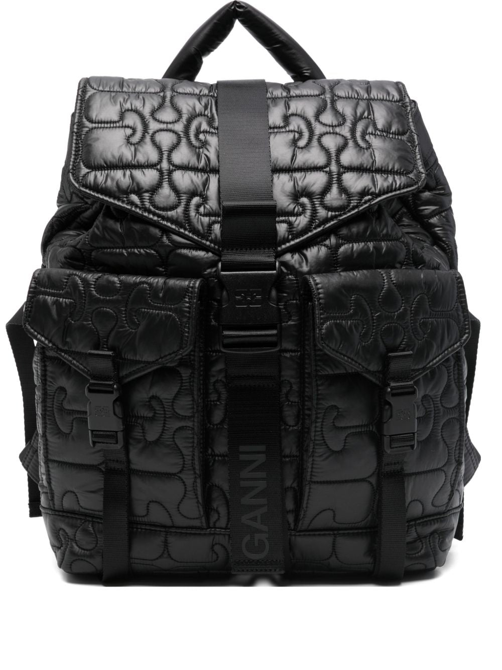 Ganni Ganni Quilted Buckle Backpack