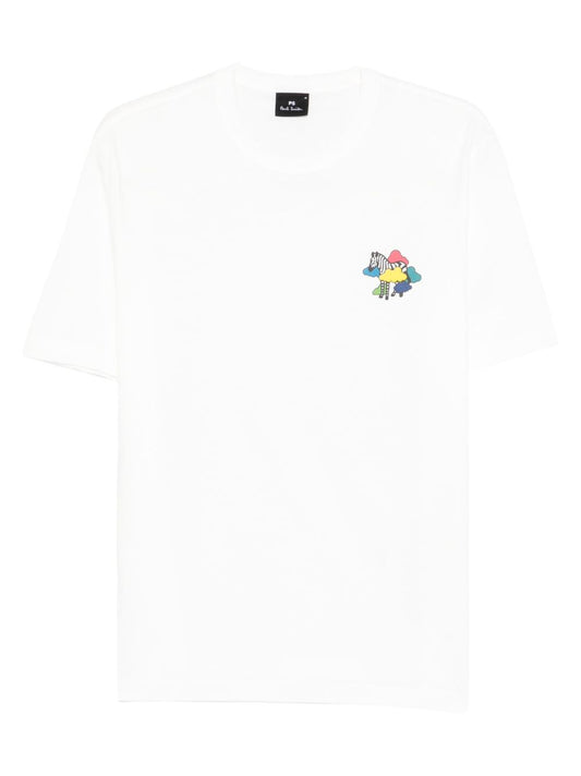 PS By Paul Smith Ps By Paul Smith Zebra organic cotton t-shirt