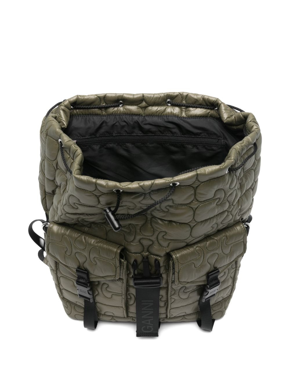 Ganni Ganni Quilted Flap-Pocket Backpack