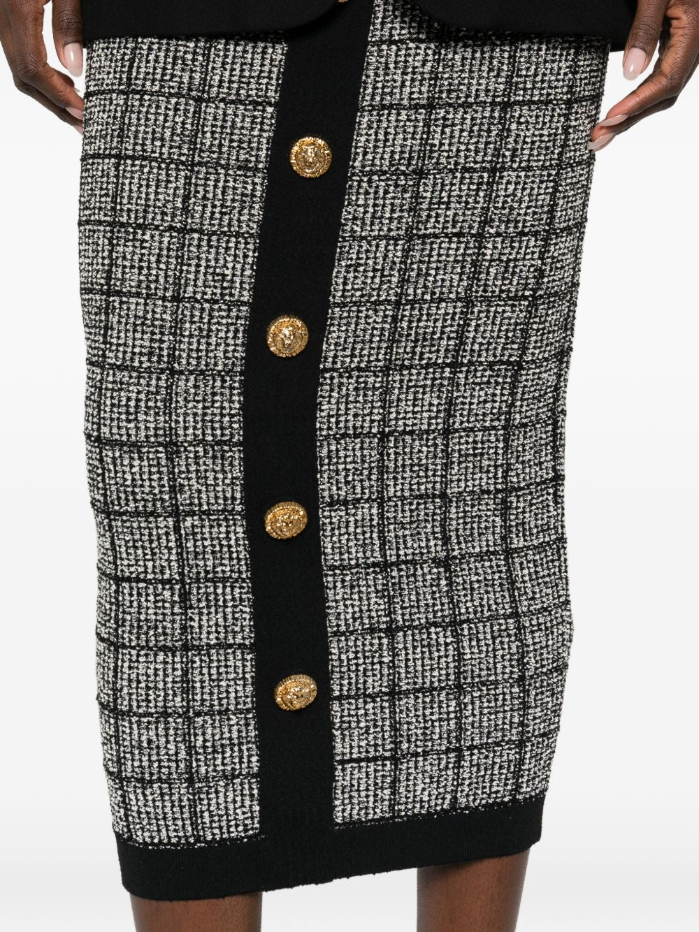 تنورة طويلة من قماش التويد من Balmain