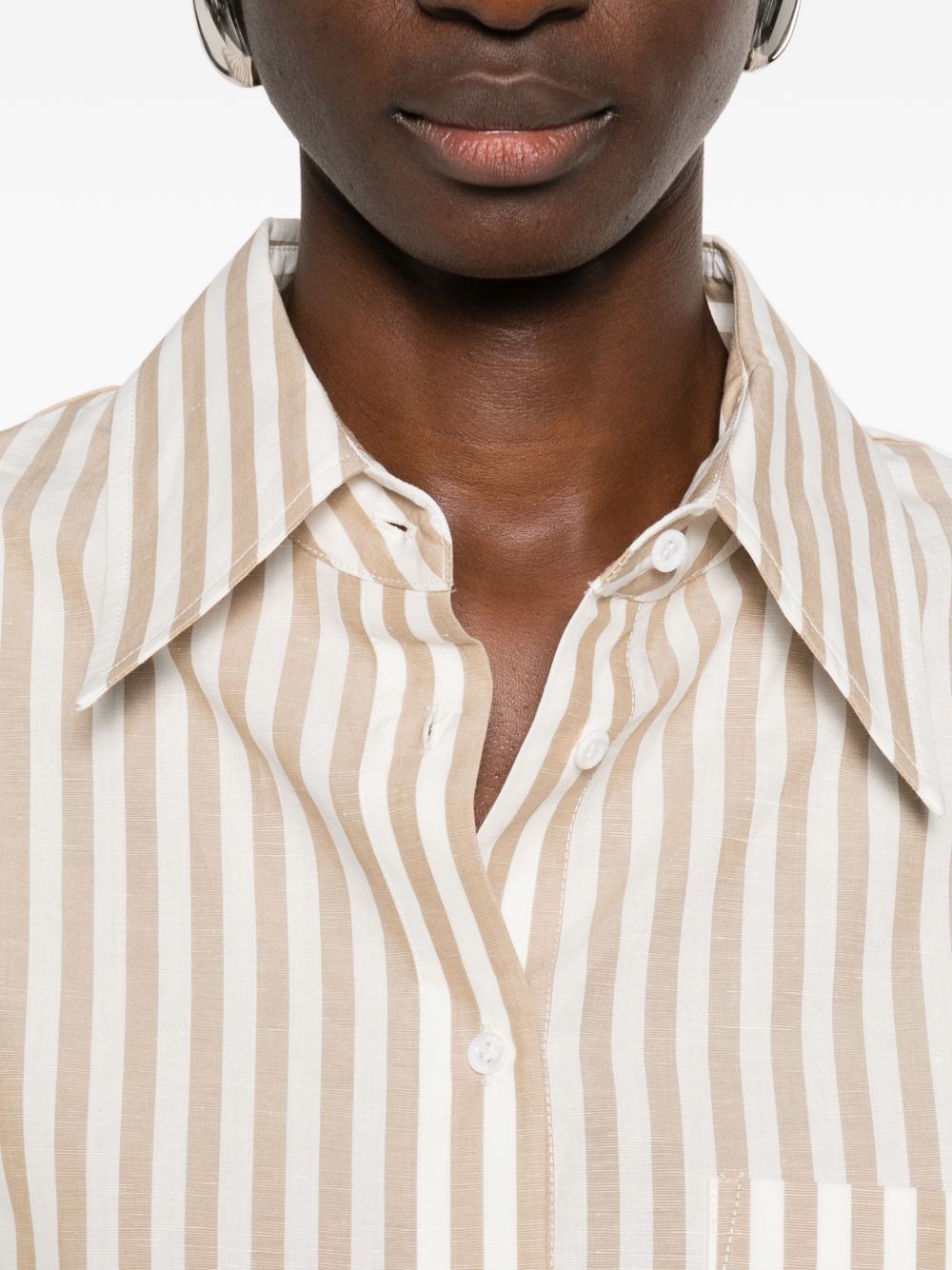 Iro Iro Azaloa striped cotton blouse