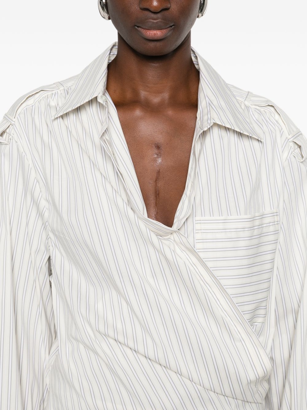 Iro Iro Lace striped cotton shirt