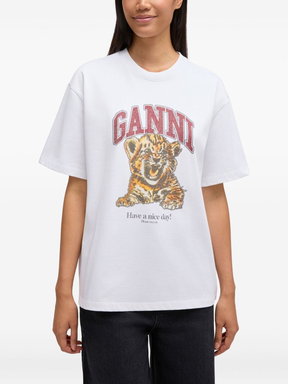 Ganni Ganni Baby Tiger organic cotton t-shirt