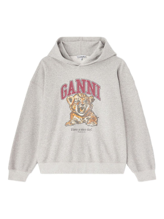 Ganni Ganni Margot Kitty organic cotton hoodie