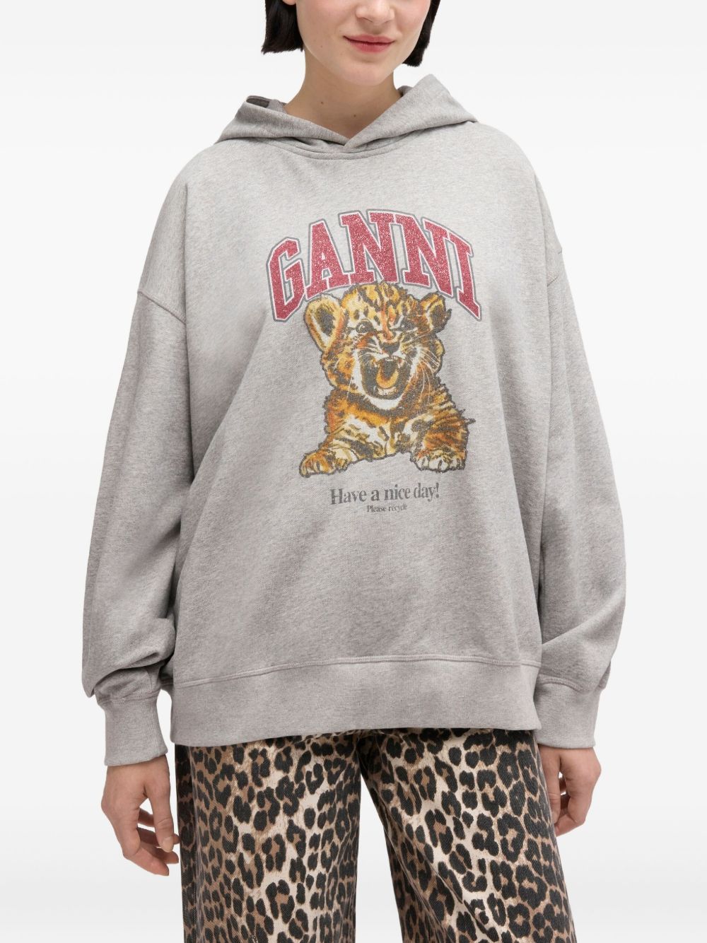 Ganni Ganni Margot Kitty organic cotton hoodie
