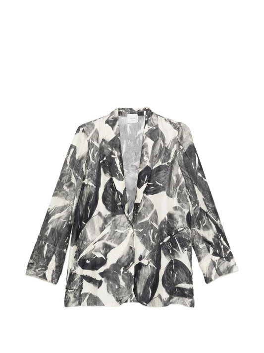 Alysi Silk & Nylon Printed single-breasted jacket