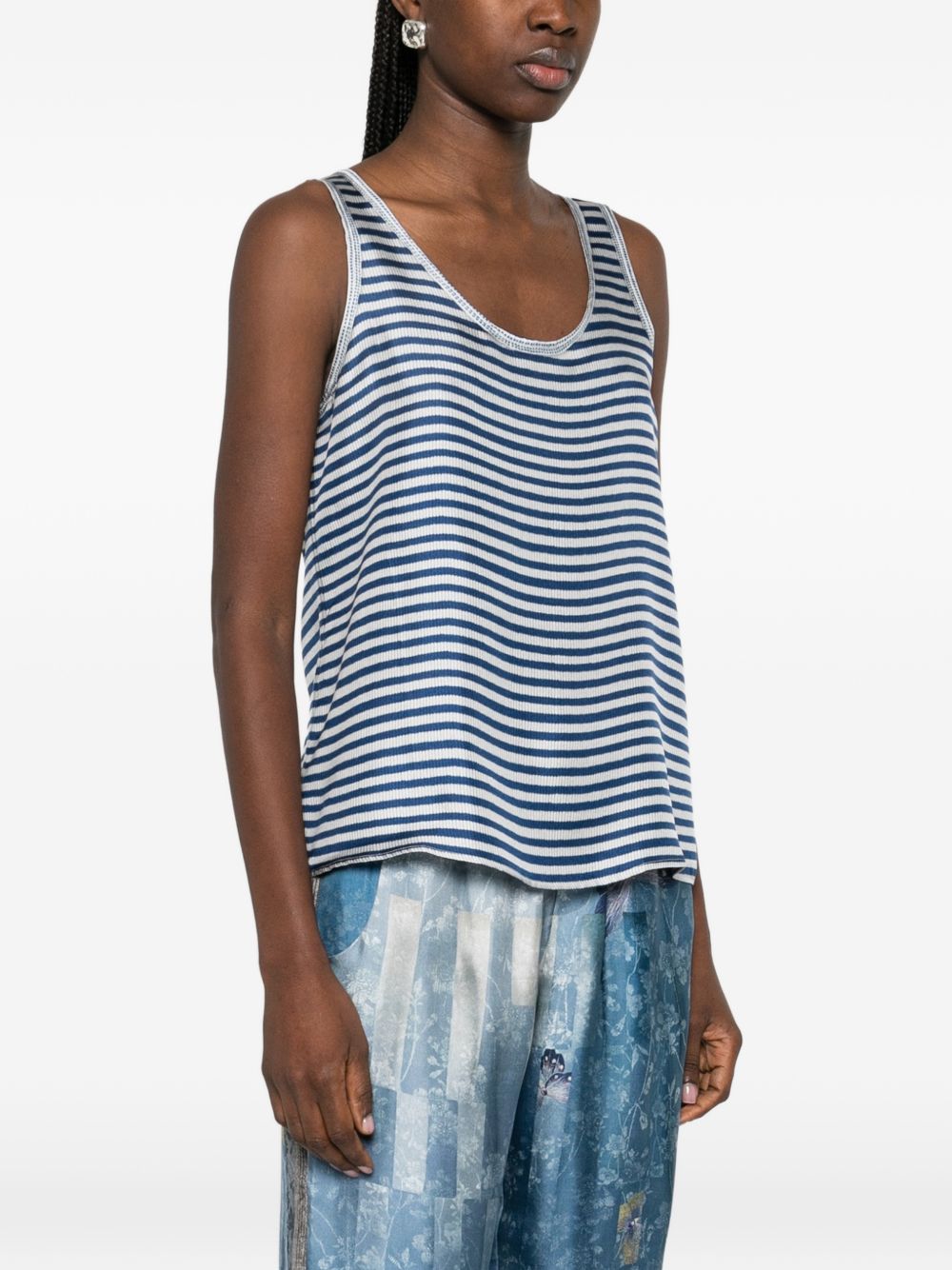 Pierre Louis Mascia Pierre Louis Mascia Striped silk tank top
