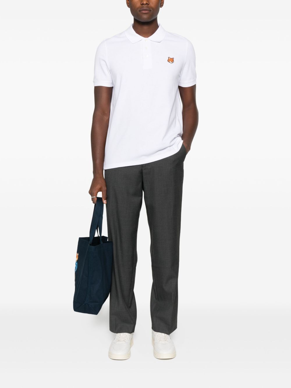 Maison Kitsuné Maison Kitsuné Maison KitsunÃ© Fox Head cotton polo shirt