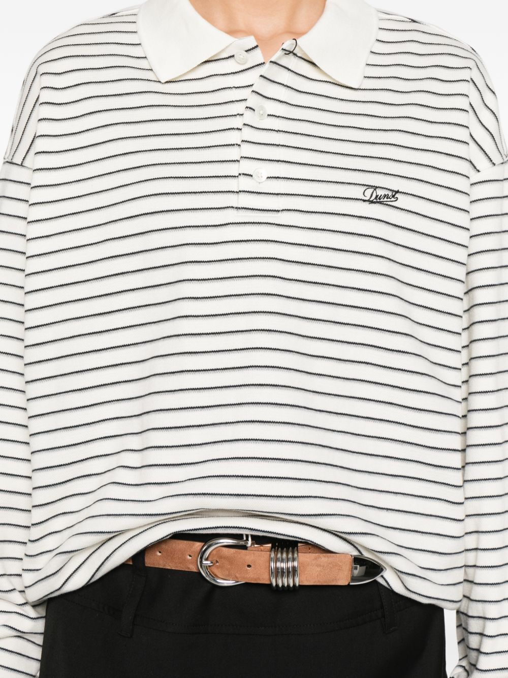 Dunst Dunst Striped cotton polo shirt