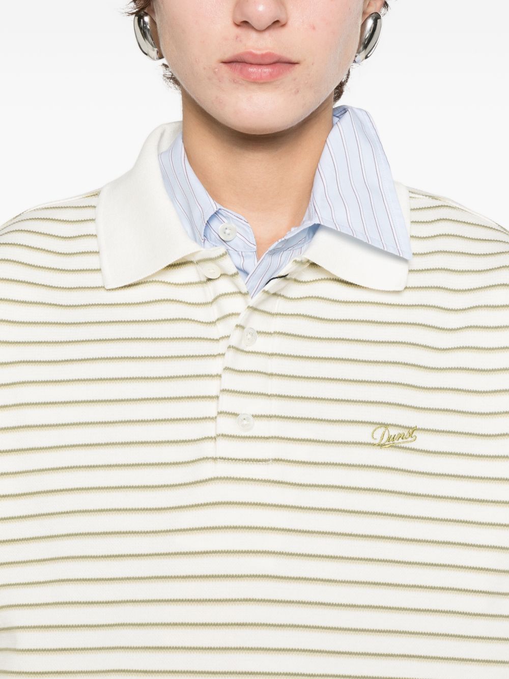 Dunst Dunst Striped cotton polo shirt