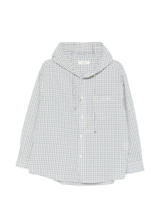 Dunst Dunst Checked hooded shirt