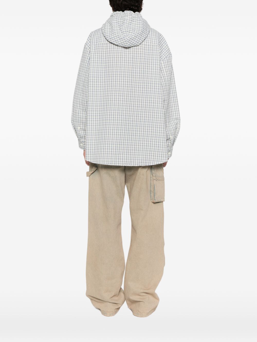 Dunst Dunst Checked hooded shirt