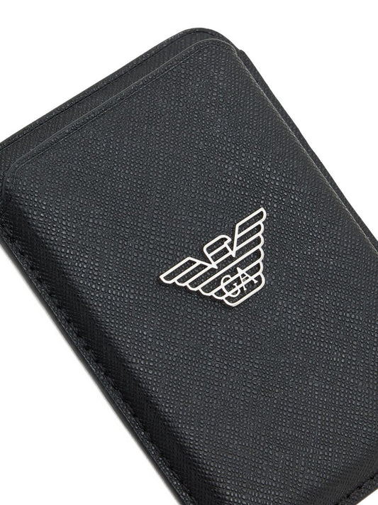 Emporio Armani Asv Regenerated Saffiano Magnetic Card Holder