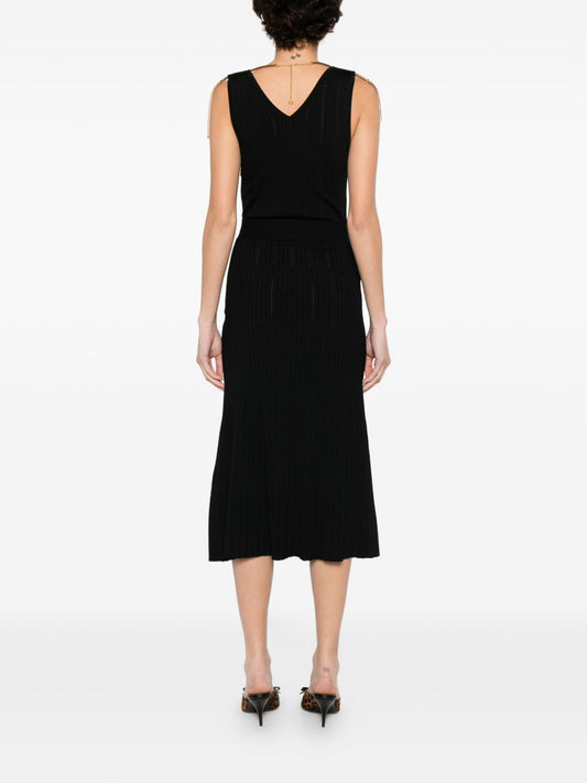 Elisabetta Franchi V-neck sleeveless side slit mid-length Knitted midi dress