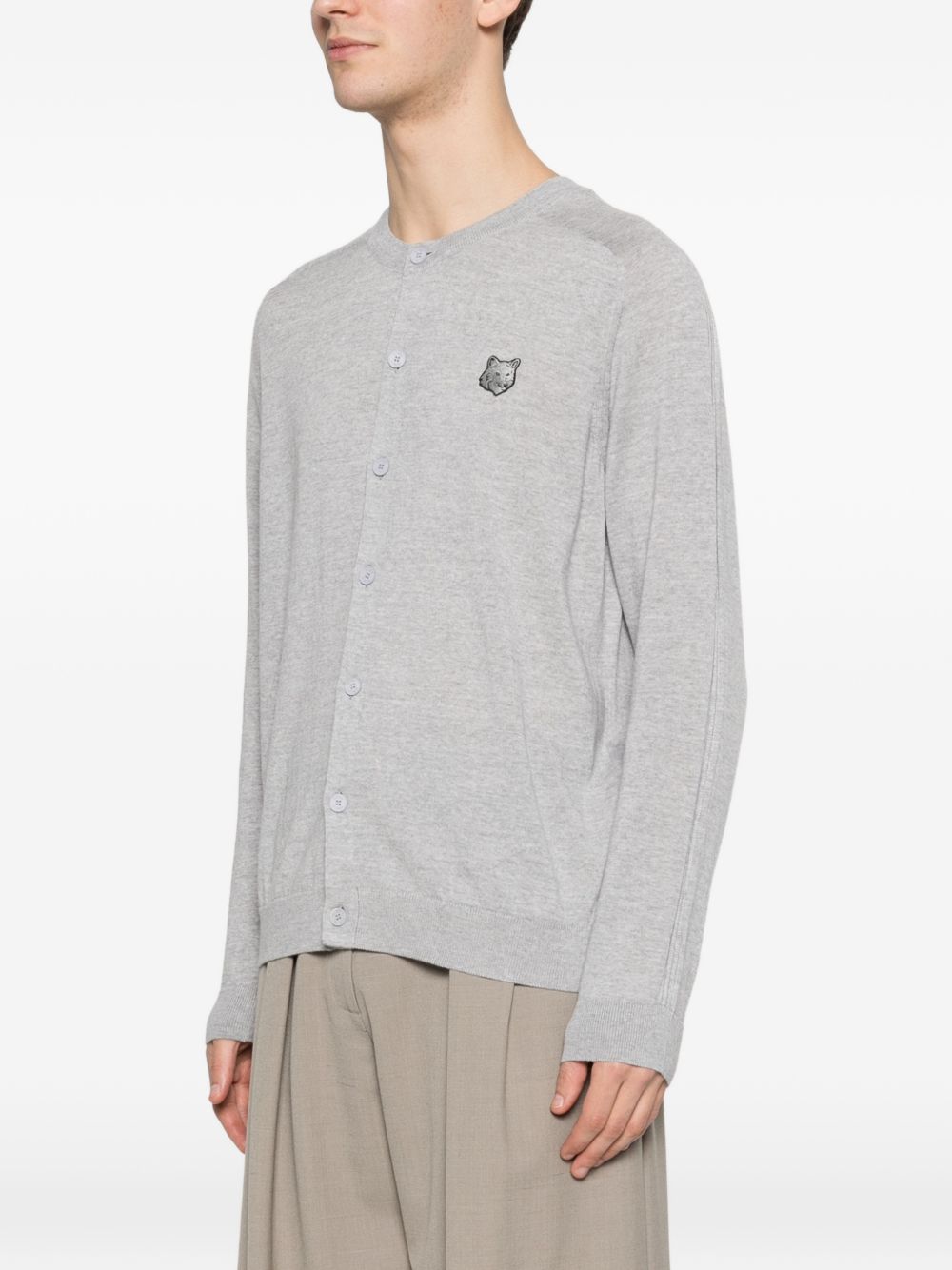Maison Kitsuné Maison Kitsuné Fox head patch cardigan