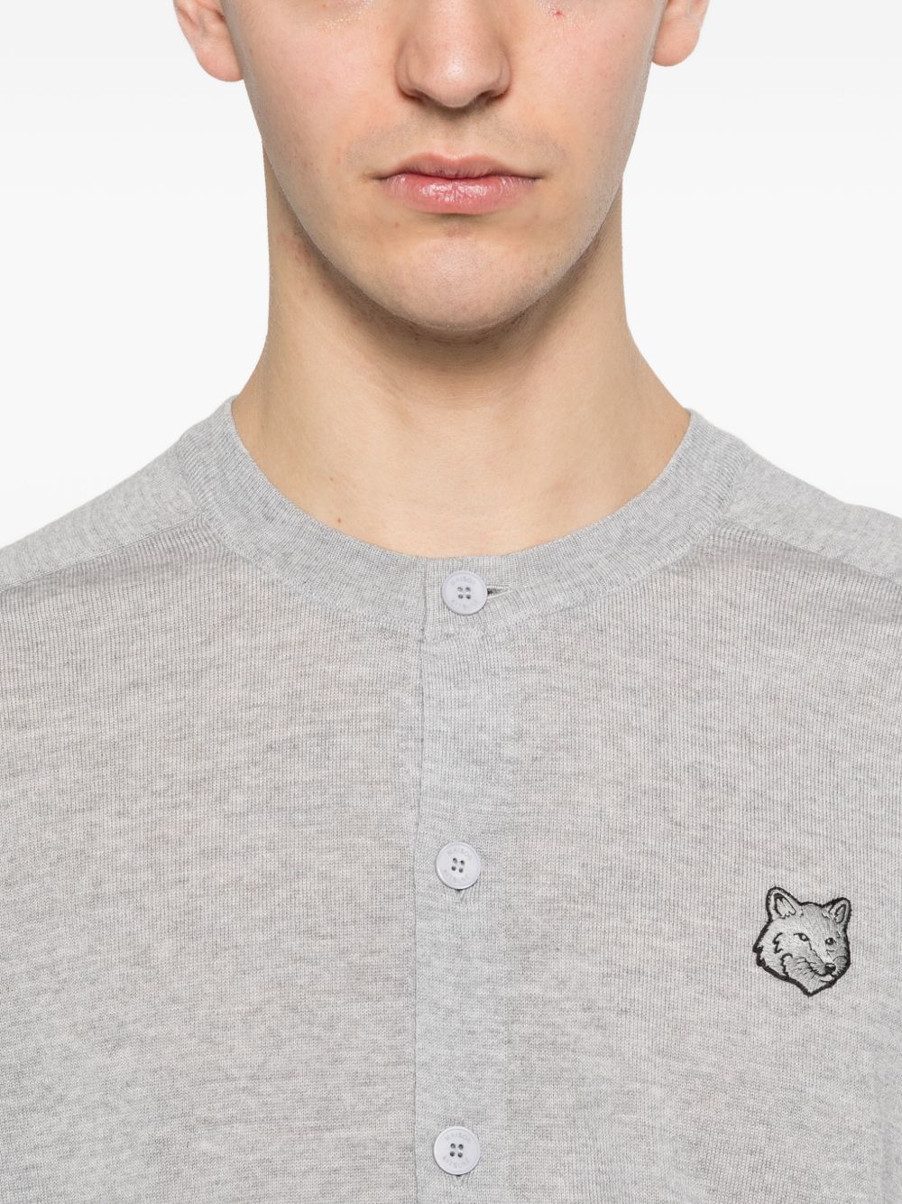 Maison Kitsuné Maison Kitsuné Fox head patch cardigan