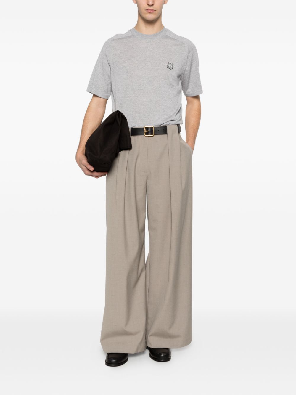Maison Kitsuné Maison Kitsuné Fox head fine merino short sleeve jumper