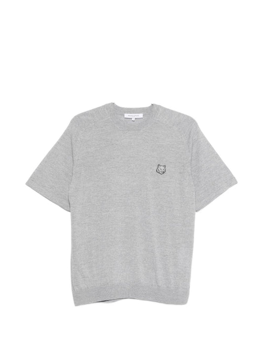 Maison Kitsuné Maison Kitsuné Fox head fine merino short sleeve jumper