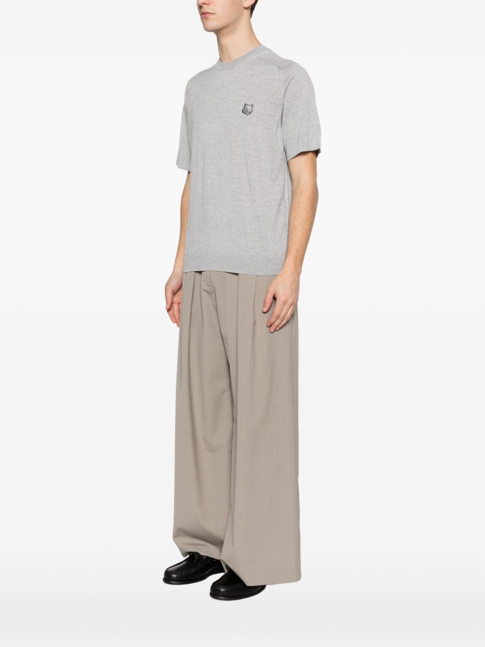 Maison Kitsuné Maison Kitsuné Fox head fine merino short sleeve jumper