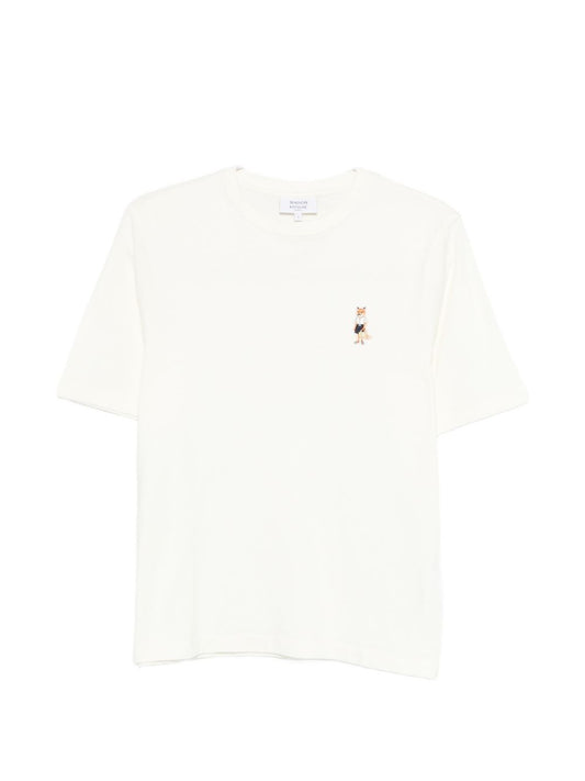 Maison Kitsuné Maison Kitsuné Dressed Fox embroidered cotton t-shirt