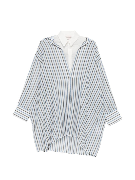 Semicouture Semicouture V-neck long sleeves asymmetric hem Graciana cotton shirt