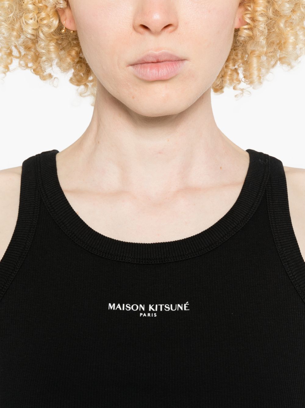 Maison Kitsuné Maison Kitsuné Maison KitsunÃ© Logo cotton tank top