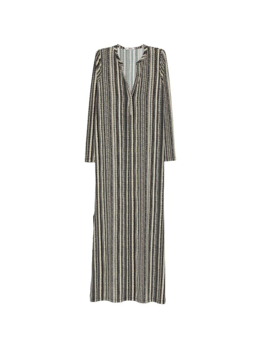 Siyu Siyu V-neck long sleeves side slits Baez kaftan dress