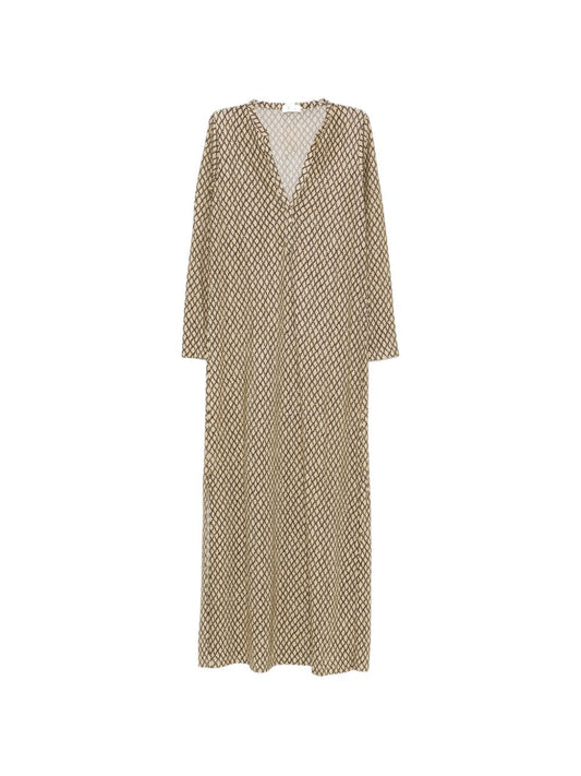 Siyu Siyu V-neck long sleeves Money kaftan dress