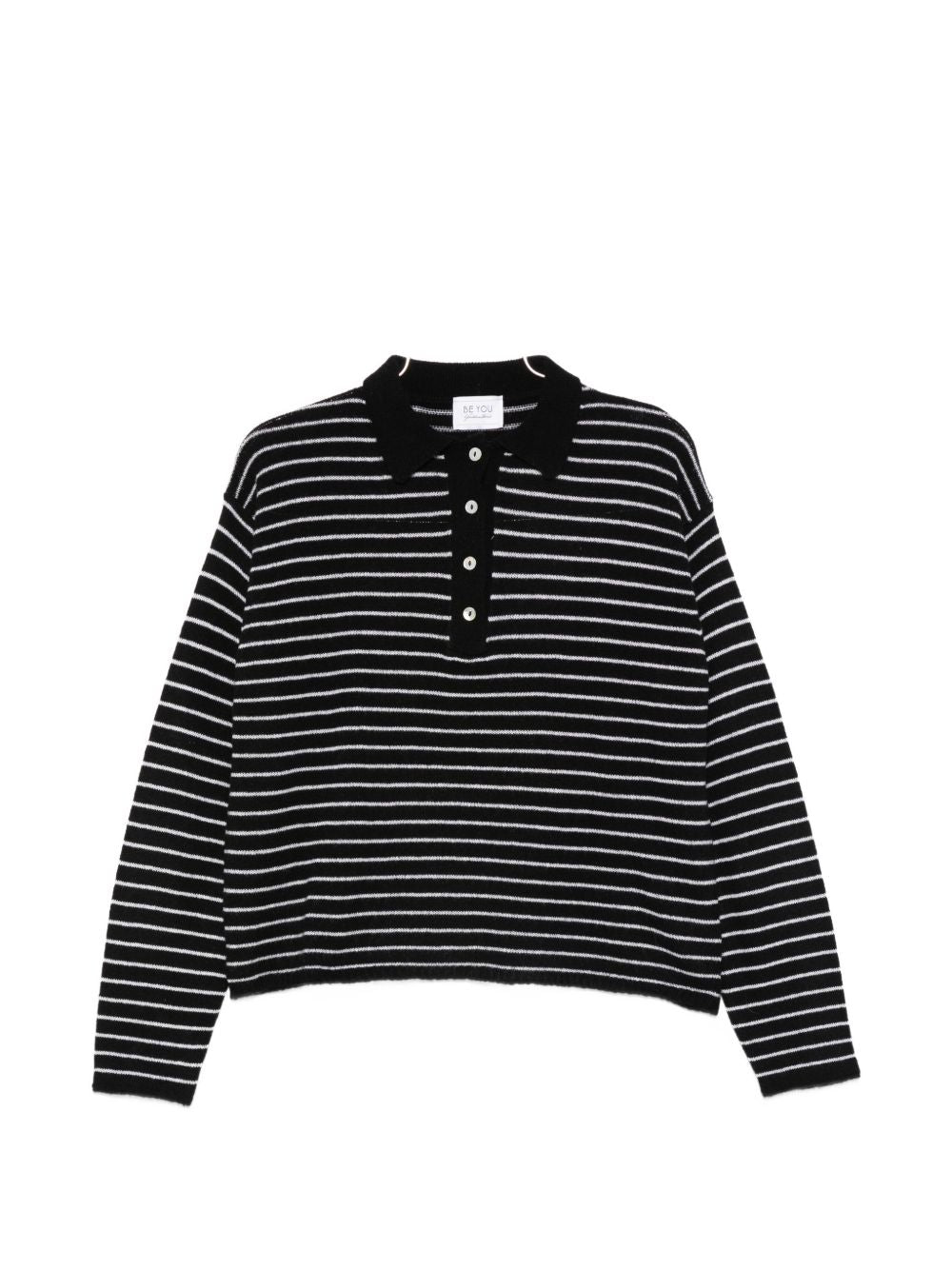 Beyou Beyou Cashmere striped polo shirt