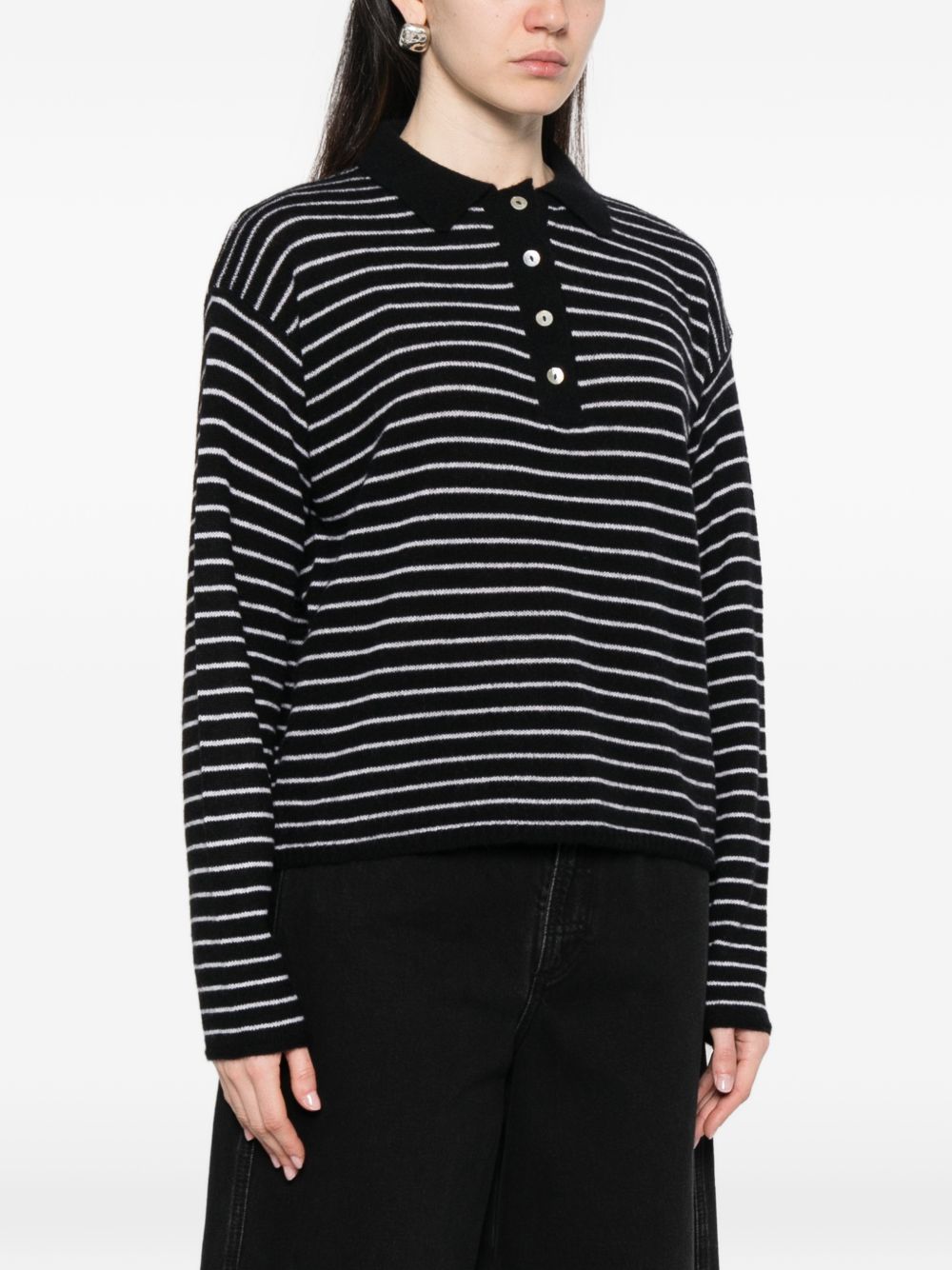 Beyou Beyou Cashmere striped polo shirt
