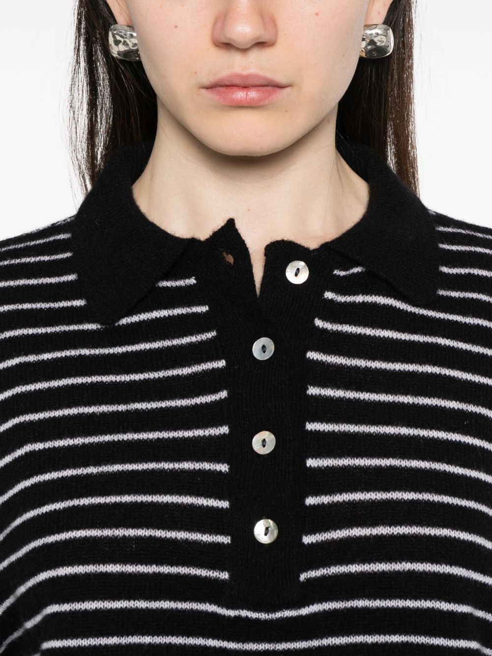 Beyou Beyou Cashmere striped polo shirt