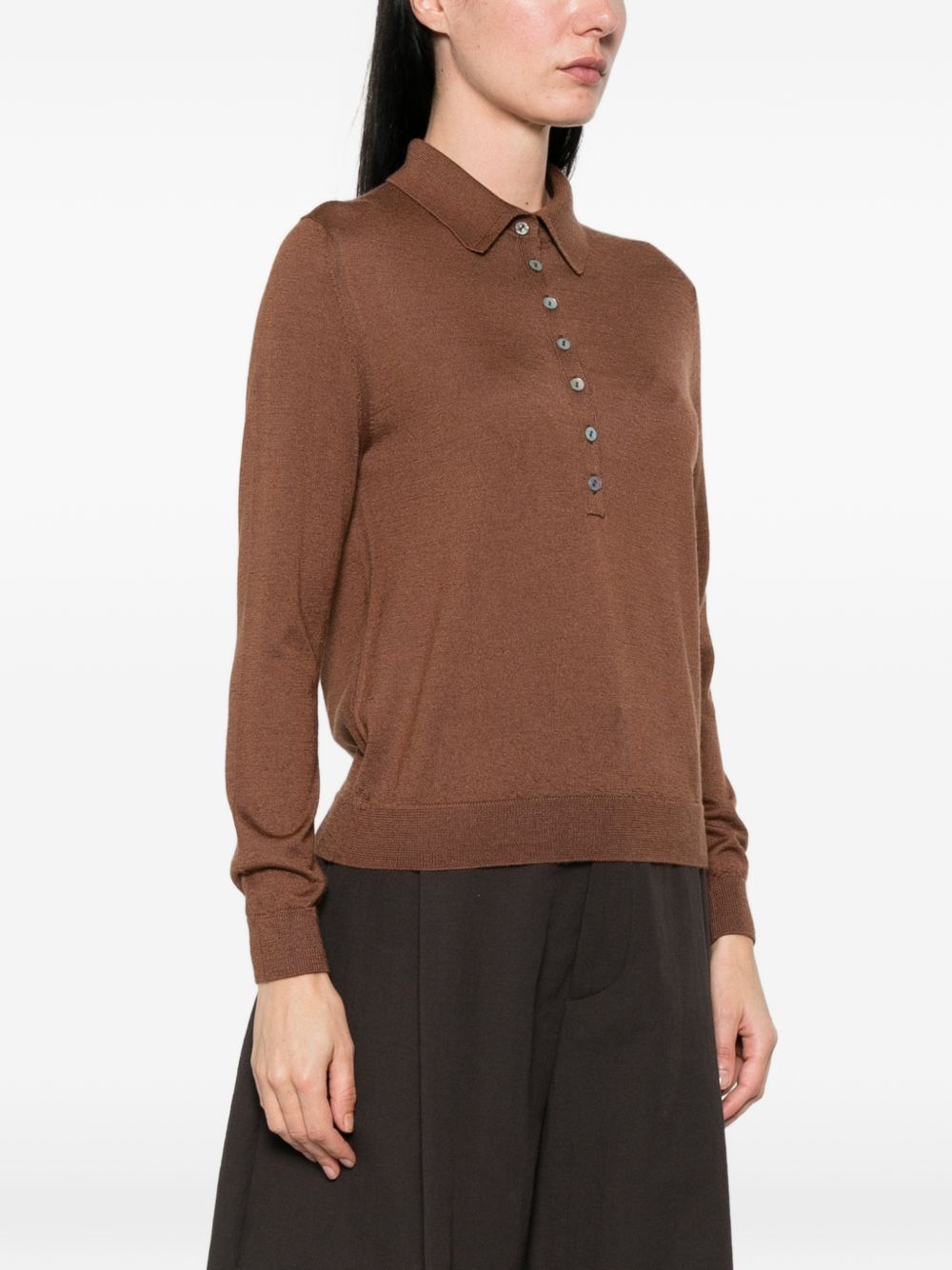 Beyou Beyou Cashmere and silk polo sweater