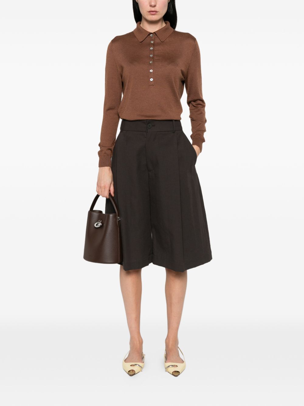 Beyou Beyou Cashmere and silk polo sweater