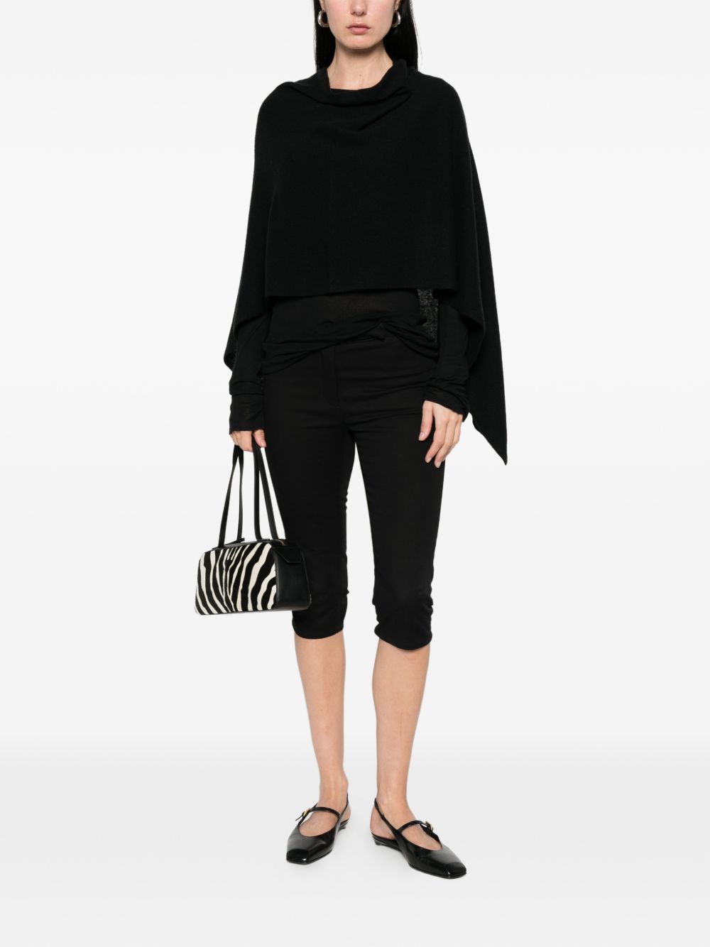 Beyou Beyou V-neck cashmere Cashmere poncho