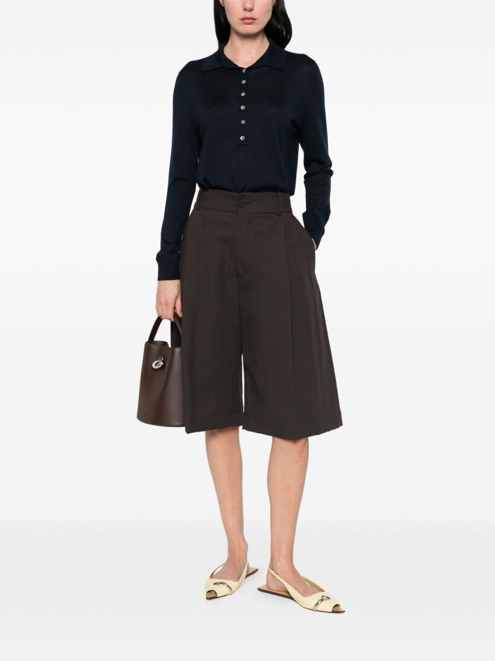 Beyou Beyou Cashmere and silk polo sweater