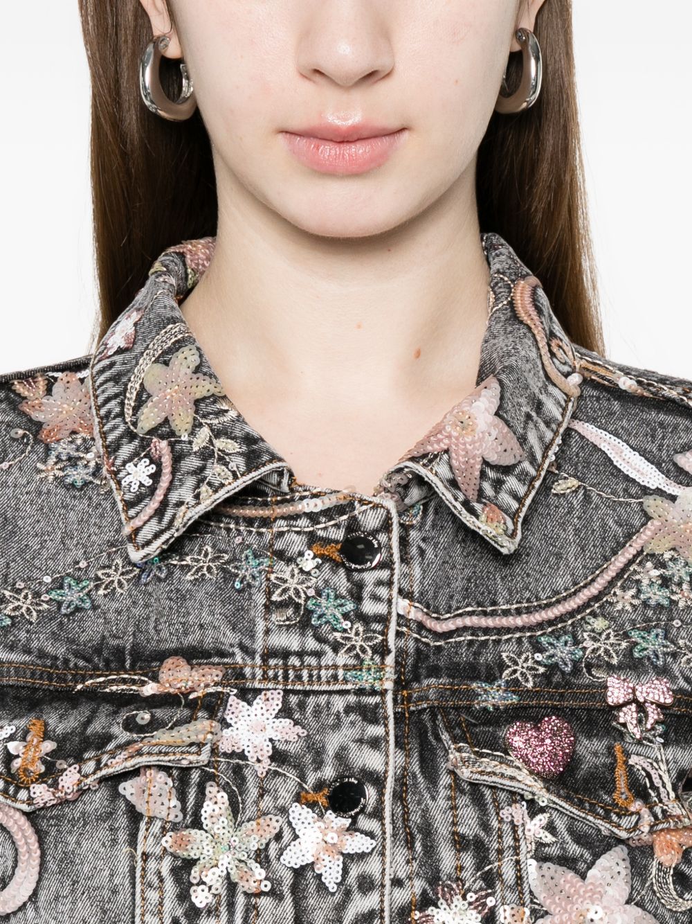 MINIME PARIS Minime Paris Printed denim jacket