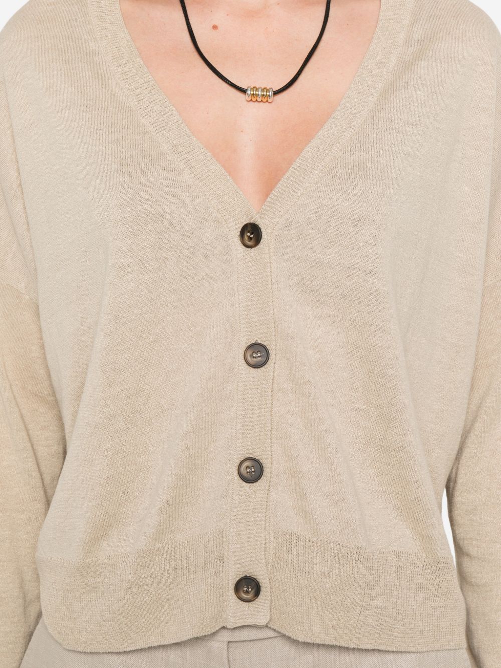 Base Base Linen and cotton blend cardigan