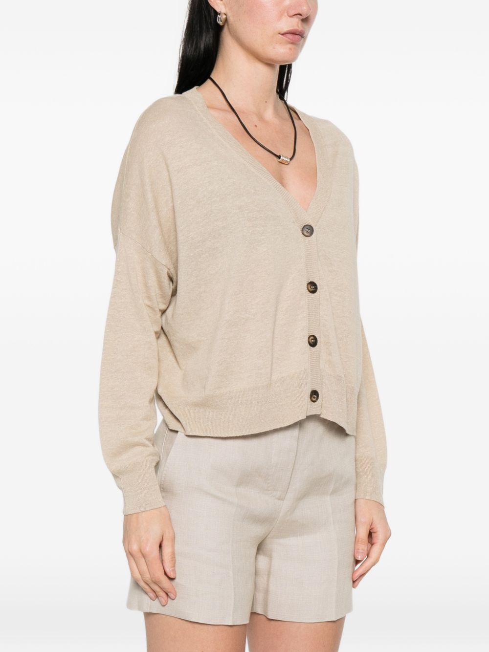 Base Base Linen and cotton blend cardigan