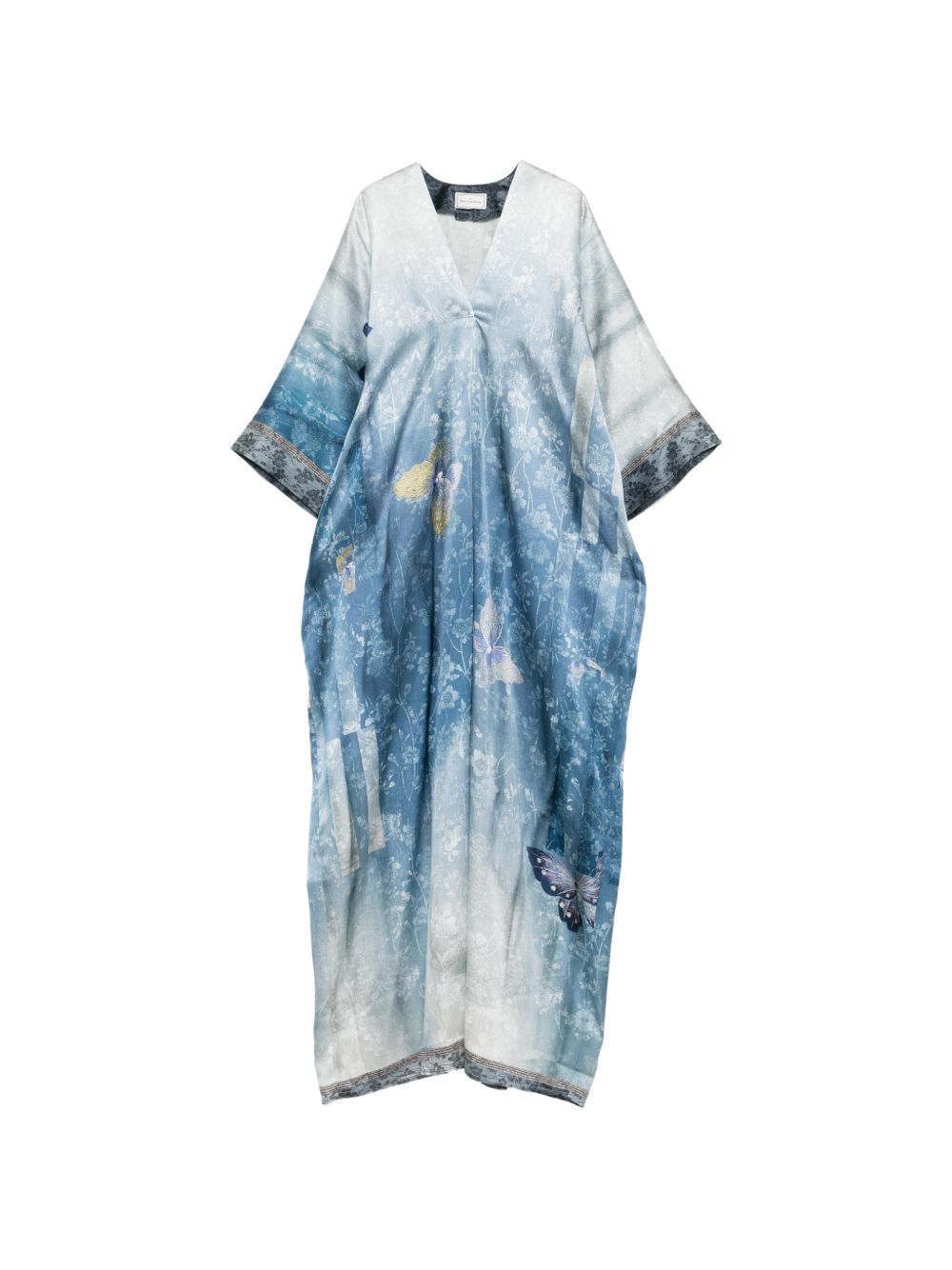 Pierre Louis Mascia Pierre Louis Mascia V-neck, short sleeves, printed Pritned silk dress
