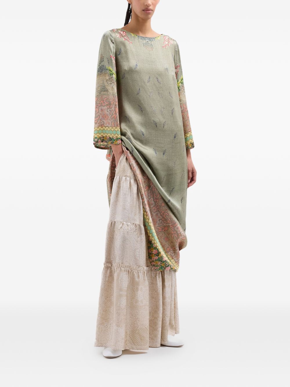 Pierre Louis Mascia Pierre Louis Mascia A-line silhouette Printed silk dress