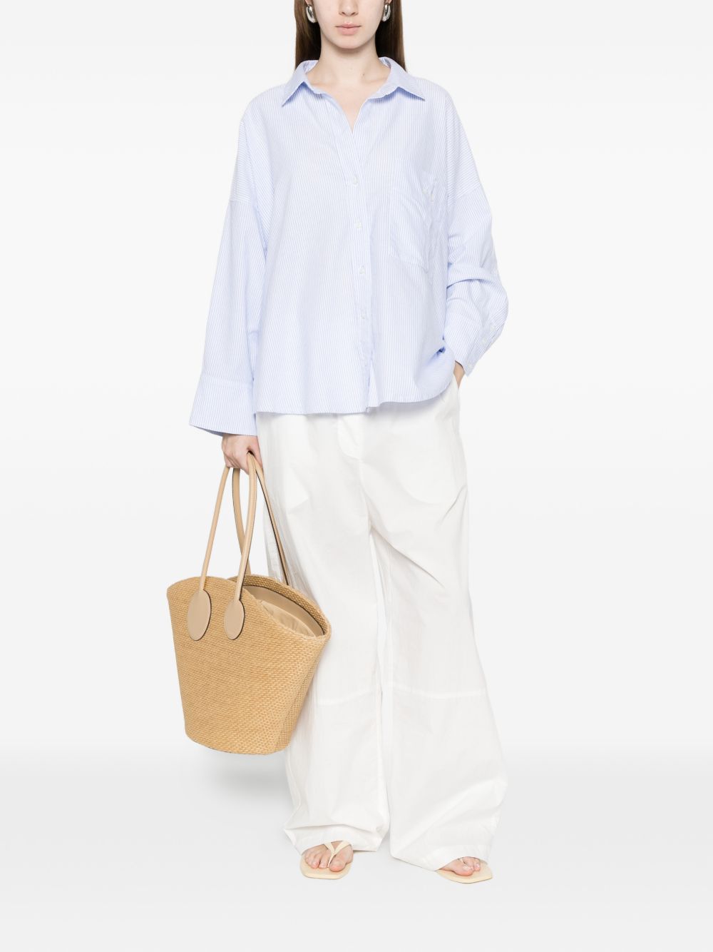 White Sand White Sand Striped cotton shirt