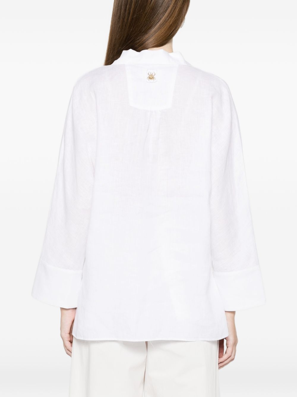 TRAME AUREE Trame Auree V-neck Linen shirt